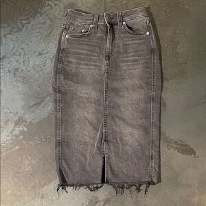 Women's Distressed Black Denim Skirt
